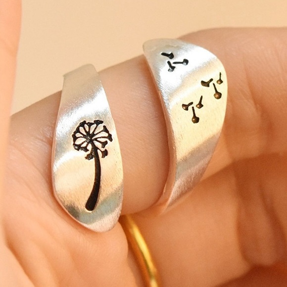 Dandelion Wishes Sterling Silver Adjustable Ring - Picture 8 of 15